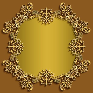 Vektör soyut süsleme doğa vintage çerçeve.