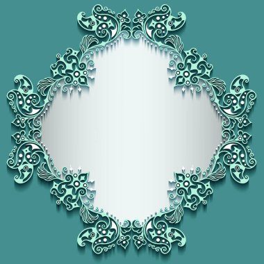 Vektör soyut süsleme doğa vintage çerçeve.