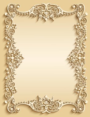 Vektör soyut süsleme doğa vintage çerçeve.