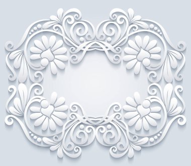 Soyut vektör süslemeli doğa vintage çerçeve.