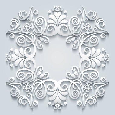 Soyut vektör süslemeli doğa vintage çerçeve.