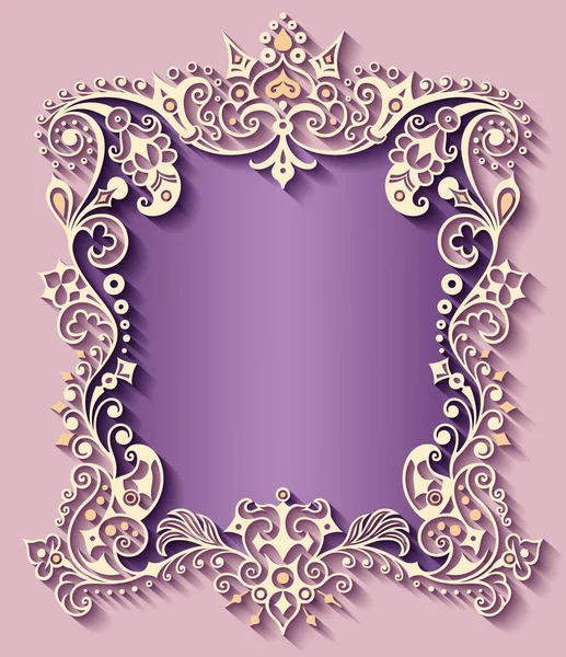 Vector abstracte sier natuur vintage frame. — Stockvector