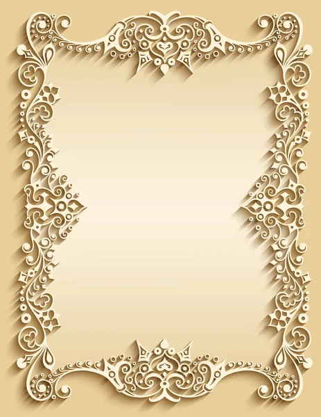 Vector abstracte sier natuur vintage frame. — Stockvector