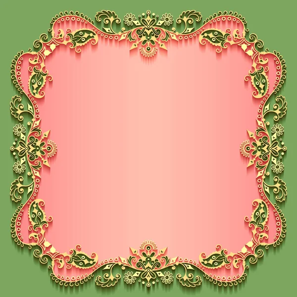 Vector abstract ornamental nature vintage frame. — Stock Vector