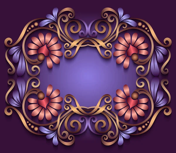 Abstracto vector ornamental naturaleza marco vintage. — Vector de stock