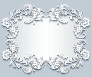 Çiçek vektör vintage kenarı