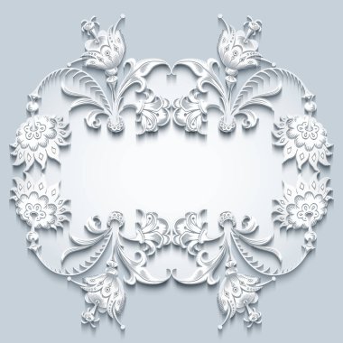 Çiçek vektör vintage kenarı