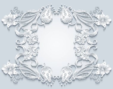 Çiçek vektör vintage kenarı.