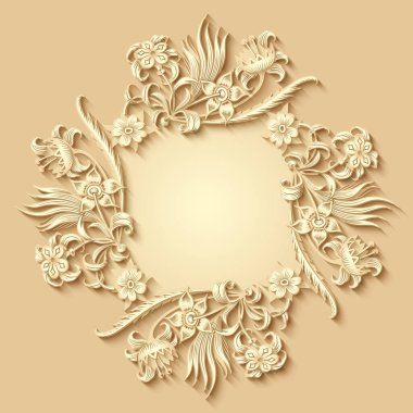 Çiçek vektör vintage kenarı.