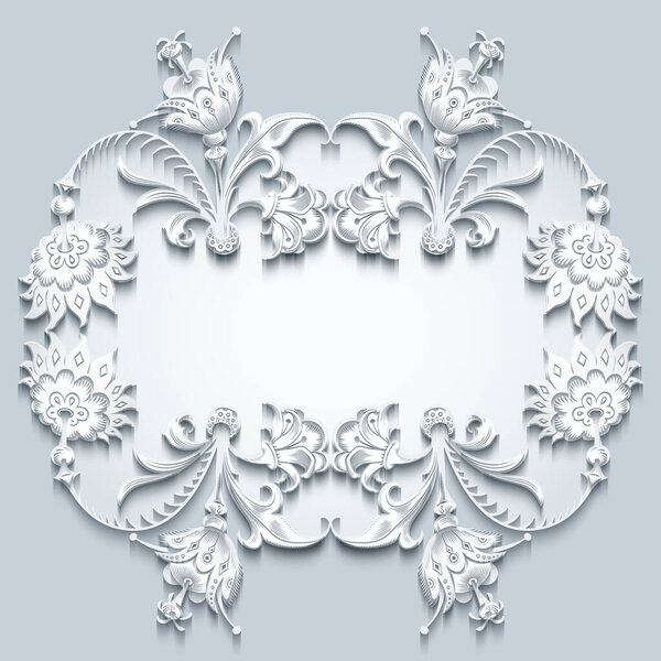 Floral vector vintage border