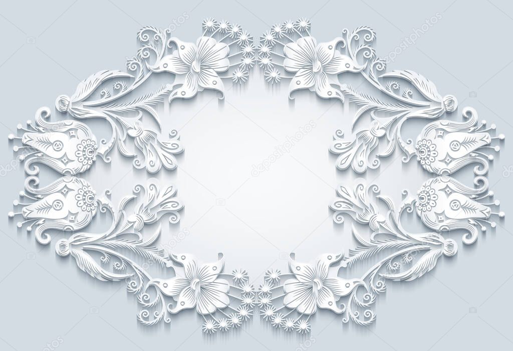 Floral vector vintage border.