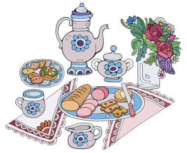 Ev Pişirme Vektörü illüstrasyonu.