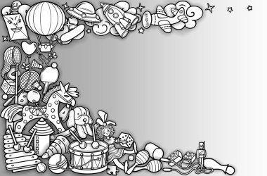 Çizgi filmlerdeki sevimli karalamalar, oyuncak çizimleri.