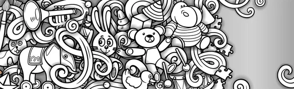 Cartoon χαριτωμένο doodles παιδιά παιχνίδια εικονογράφηση — Διανυσματικό Αρχείο