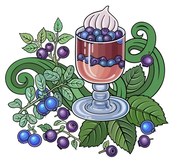 Süßigkeiten, Beeren, Kirschen handgezeichnete Illustration — Stockvektor