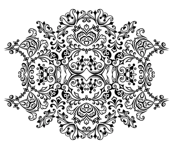 Vector Abstracto Negro Color Decorativo Floral Étnico Ornamental Ilustración — Archivo Imágenes Vectoriales