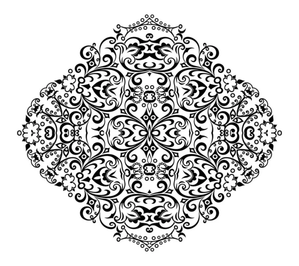 Vector Abstracto Negro Color Decorativo Floral Étnico Ornamental Ilustración — Archivo Imágenes Vectoriales