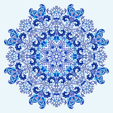 Vektör soyut mavi dekoratif etnik süsleme.