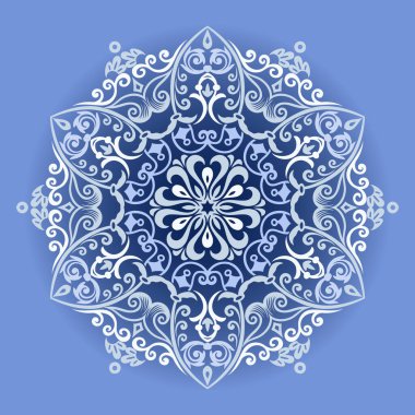Vektör soyut mavi dekoratif etnik süsleme.