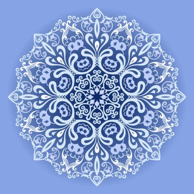 Vektör soyut mavi dekoratif etnik süsleme.