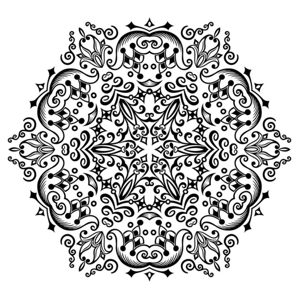 Vettore Astratto Colore Nero Decorativo Floreale Etnico Ornamentale Illustrazione — Vettoriale Stock