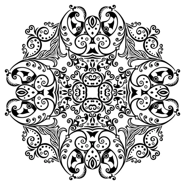 Vector Abstracto Negro Color Decorativo Floral Étnico Ornamental Ilustración — Vector de stock
