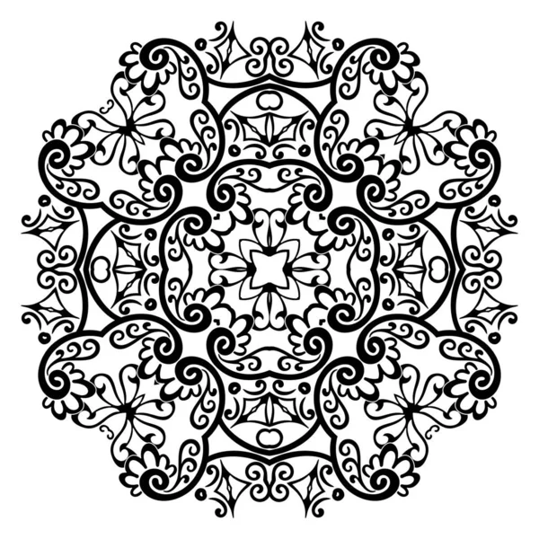 Illustration Décorative Florale Ethnique Décorative Vectorielle Abstraite Noire — Image vectorielle