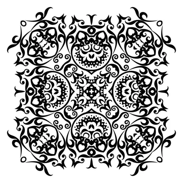 Vettore Astratto Colore Nero Decorativo Floreale Etnico Ornamentale Illustrazione — Vettoriale Stock