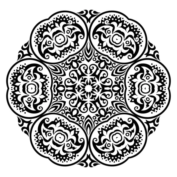 Вектор Абстрактний Чорний Колір Декоративна Квіткова Етнічна Декоративна Ілюстрація — стоковий вектор