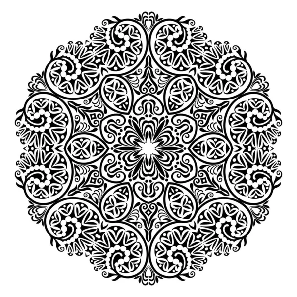 ベクトル抽象的な黒の色の装飾花の民族装飾イラスト — ストックベクタ