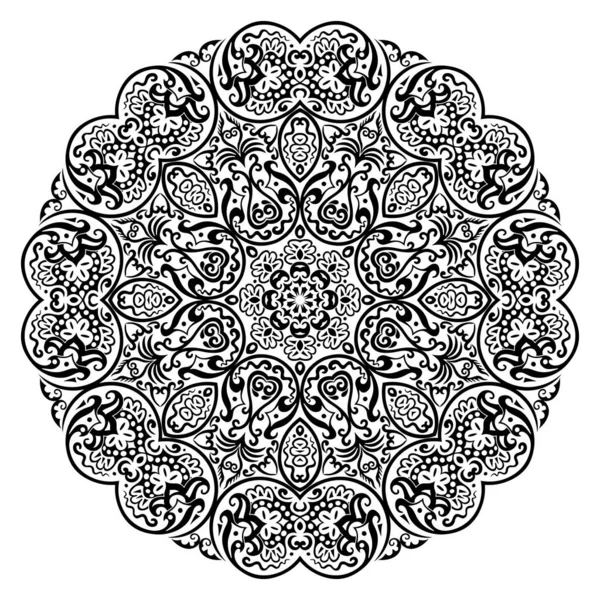 矢量抽象的黑色装饰花卉族装饰画 — 图库矢量图片
