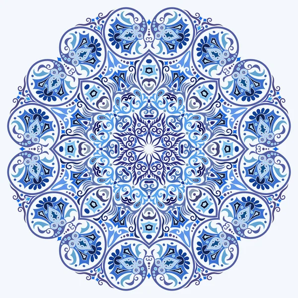 Vecteur Abstrait Bleu Décoratif Floral Ethnique Ornemental Illustration — Image vectorielle