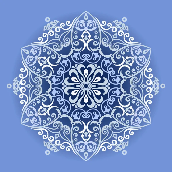 Vektor Abstrakt Blau Dekorativ Florale Ethnische Ornamentale Illustration — Stockvektor