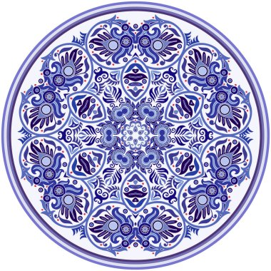 Vektör soyut mavi dekoratif etnik süsleme.