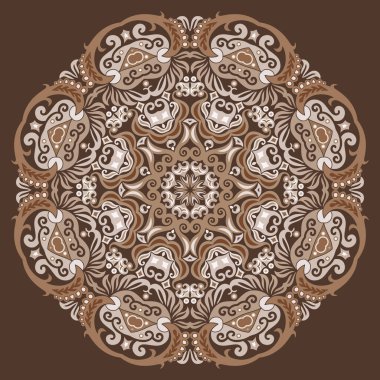 Vektör soyut dekoratif etnik süsleme. Kare arkaplan