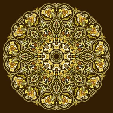 Vektör soyut dekoratif etnik süsleme. Kare arkaplan