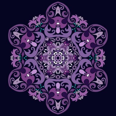 Vektör soyut dekoratif etnik süsleme. Kare arkaplan