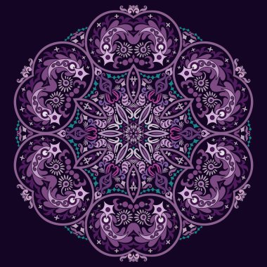 Vektör soyut dekoratif etnik süsleme. Kare arkaplan