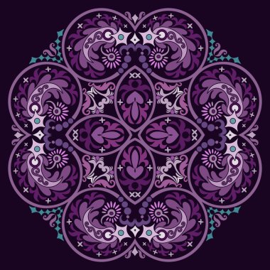 Vektör soyut dekoratif etnik süsleme. Kare arkaplan