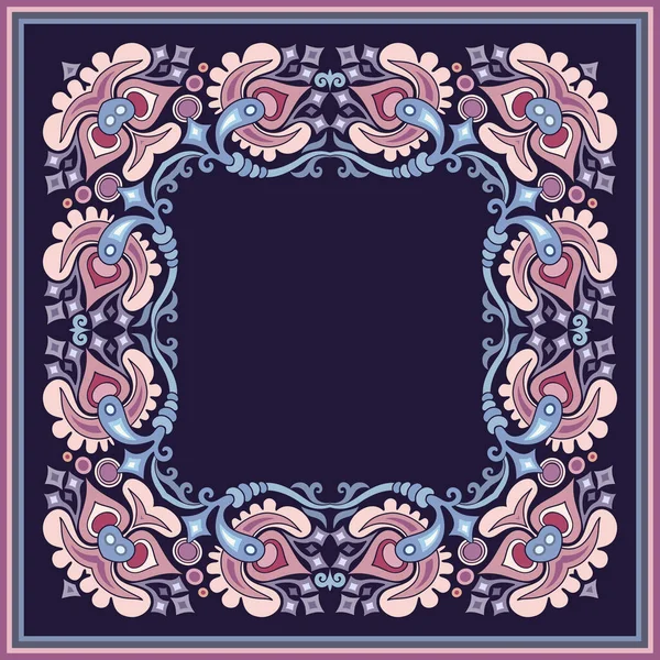 Vektor Abstrakte Dekorative Florale Ethnische Ornamentale Illustration Quadratischer Hintergrund — Stockvektor