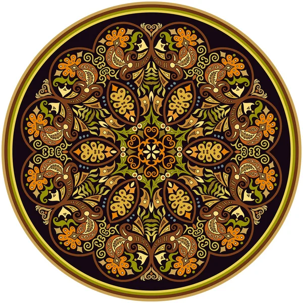 ベクトル装飾抽象的な花のラウンドイラスト — ストックベクタ