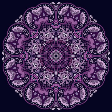 Vektör soyut dekoratif etnik süsleme. Kare arkaplan