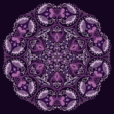 Vektör soyut dekoratif etnik süsleme. Kare arkaplan