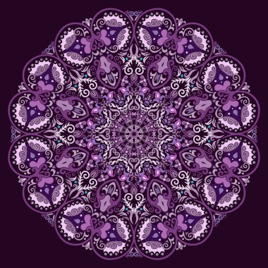 Vektör soyut dekoratif etnik süsleme. Kare arkaplan