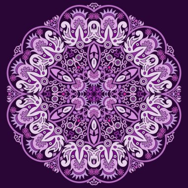 Vektör soyut dekoratif etnik süsleme. Kare arkaplan