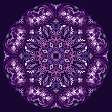 Vektör soyut dekoratif etnik süsleme. Kare arkaplan