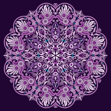 Vektör soyut dekoratif etnik süsleme. Kare arkaplan