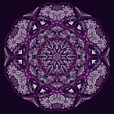 Vektör soyut dekoratif etnik süsleme. Kare arkaplan