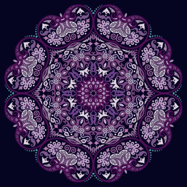 Vektör soyut dekoratif etnik süsleme. Kare arkaplan