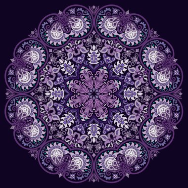 Vektör soyut dekoratif etnik süsleme. Kare arkaplan